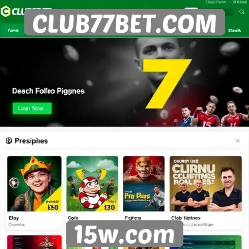 Categorias de jogos disponíveis na plataforma CLUB77BET