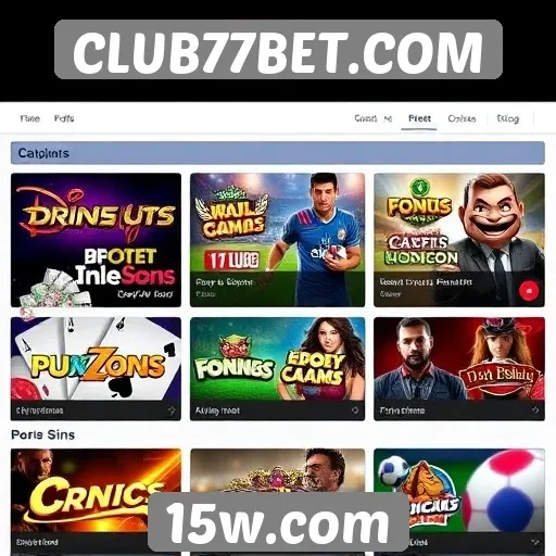 Principais jogos disponíveis no CLUB77BET